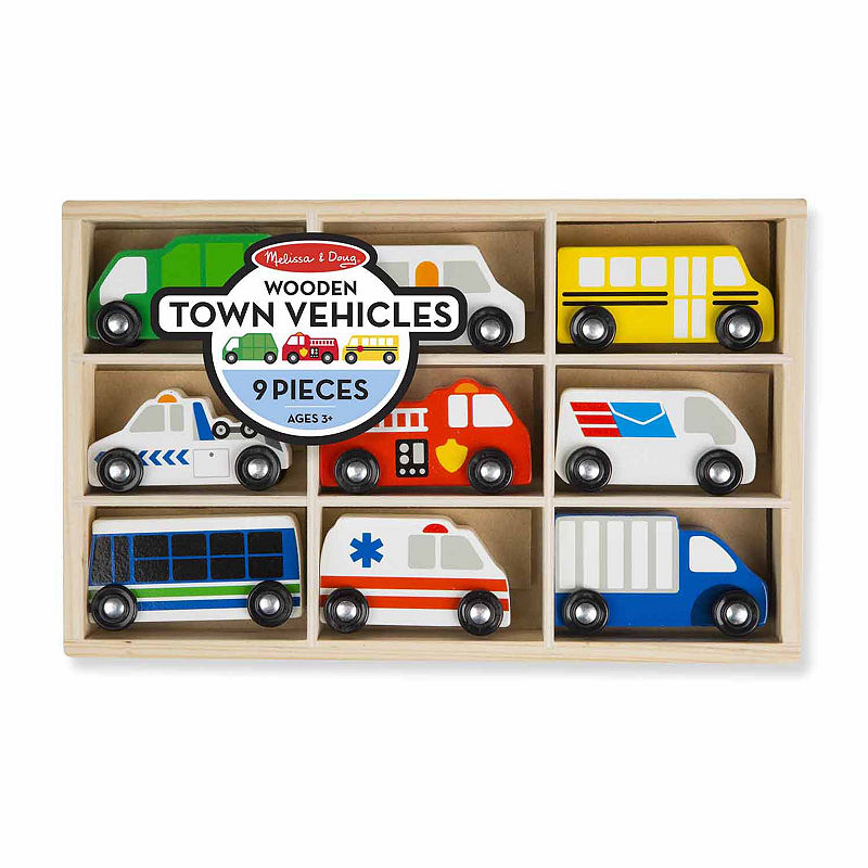 Melissa & Doug Wooden Town Vehicles Set