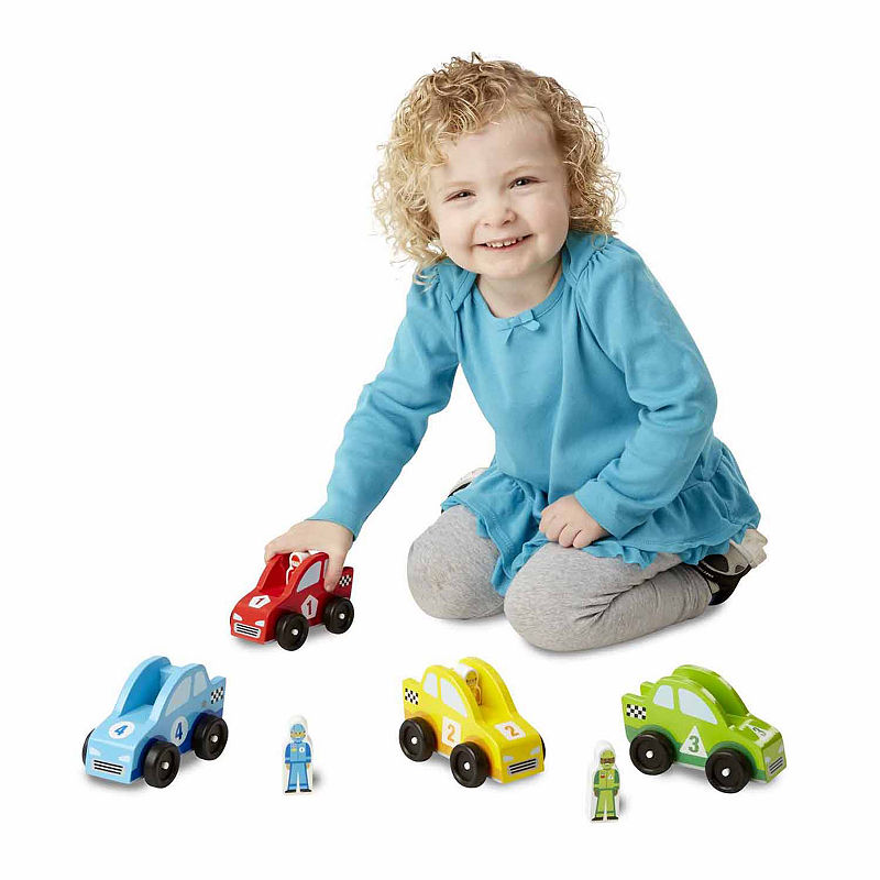 Melissa & Doug Race Car Vehicle Set, Multi-Colored