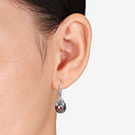 Black Cultured Tahitian Pearl 14K White Gold Drop Earrings