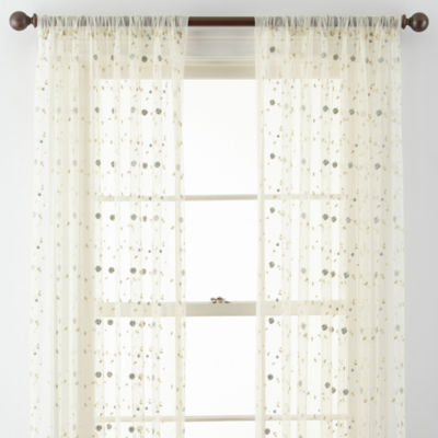 Spring Blossom Rod Pocket Curtain Panel Jcpenney Color Spa Blue