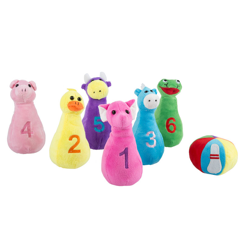 Hey Play Hey! Play! Kids Bowling Set With Plush Animal Pins