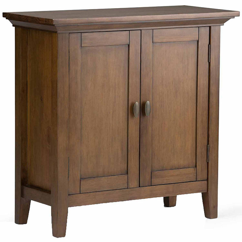 Simpli Home - Redmond Low Storage Cabinet - Rustic Natural Aged Brown