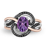 Enchanted Disney Fine Jewelry Villains Womens Genuine Purple Amethyst 14K Rose Gold Over Silver The Little Mermaid Ursula Cocktail Ring