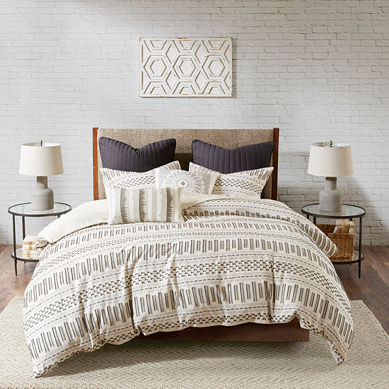 Ink Ivy Rhea 3 Pc Geometric Duvet Cover Set Color Ivory