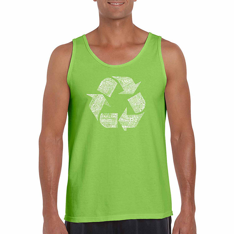 Los Angeles Pop Art Mens Crew Neck Sleeveless Tank Top Big And Tall, Size Xx-Large, Green
