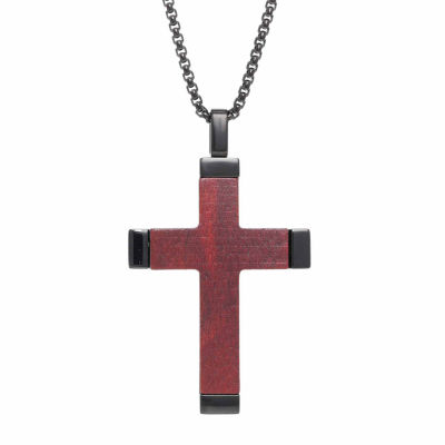 Mens Sterling Silver Cross Pendant Necklace JCPenney