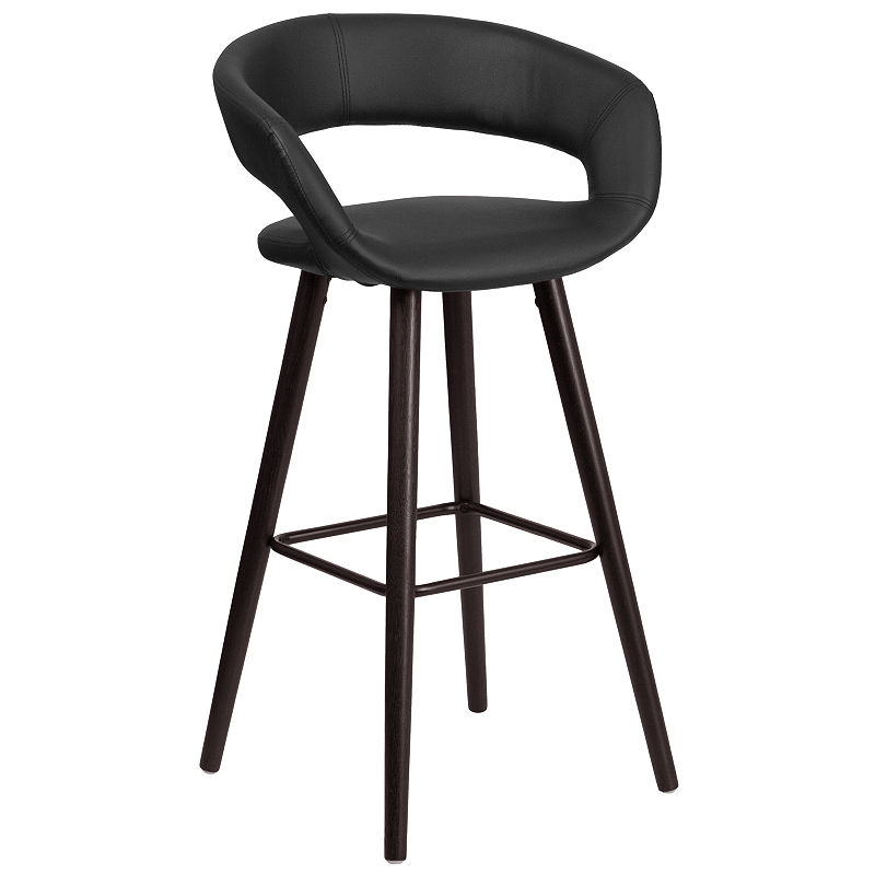 Flash Furniture Brynn Contemporary Vinyl Barstool  Black