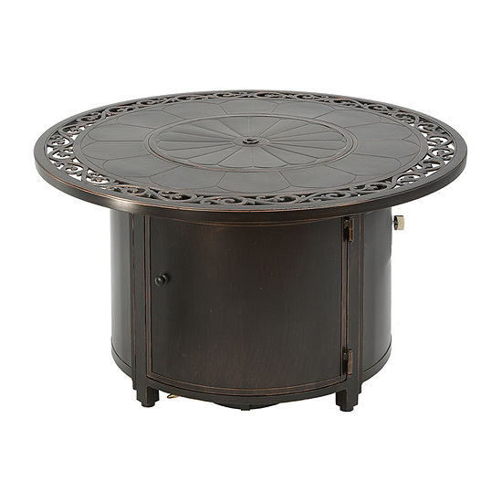 Found Fire Pit Table with Filigree Top Border