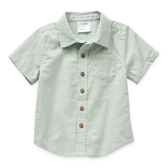 Okie Dokie Toddler Boys Short Sleeve Button-Down Shirt
