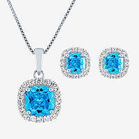 Genuine Blue Topaz Sterling Silver 2-pc. Jewelry Set