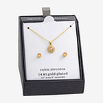 Sparkle Allure 2-pc. Cubic Zirconia 14K Gold Over Brass Round Jewelry Set