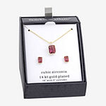 Sparkle Allure 2-pc. Cubic Zirconia 14K Gold Over Brass Rectangular Jewelry Set