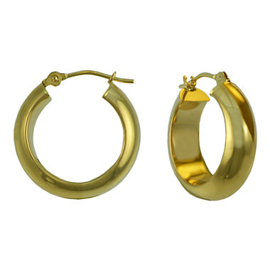 14K Gold Thick Hoop Earrings - JCPenney
