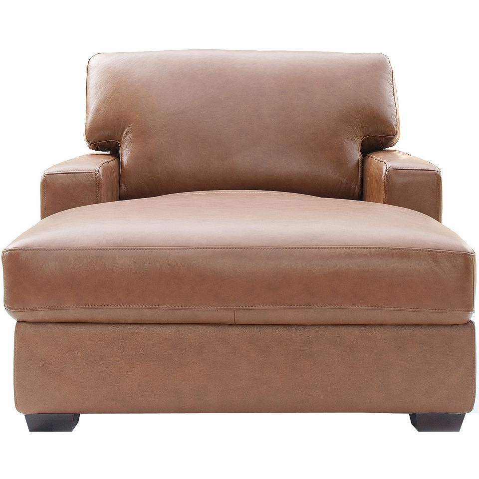 Leather Possibilities Track Arm Chaise, Sahara
