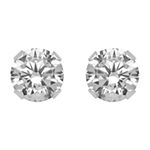 Lab Created White Sapphire 10K Gold 4mm Stud Earrings