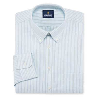stafford travel wrinkle free oxford long sleeve dress shirt