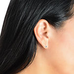 White Cubic Zirconia 14K White Gold 3mm Stud Earrings