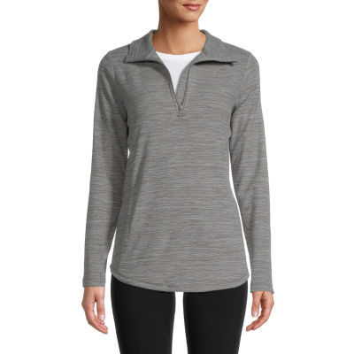 St. John's Bay Active Womens Mock Neck Long Sleeve QuarterZip Pullover JCPenney