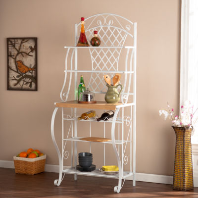 Wooden Door Kitchen Bakers Rack, Color: White Oak - JCPenney