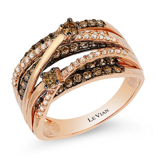 LIMITED QUANTITIES Le Vian Grand Sample Sale™ Chocolate Diamonds® & Vanilla Diamonds® Ring set in 14K Strawberry Gold®