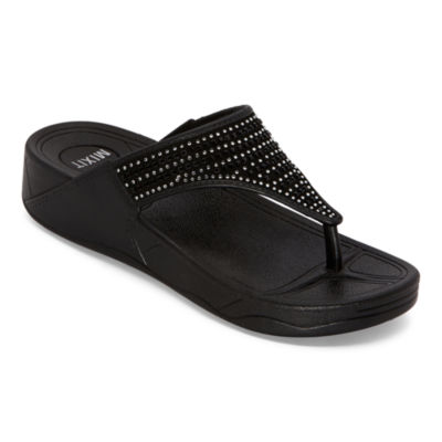 black flip flops with bling