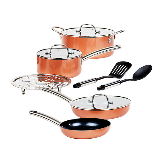 As Seen On Tv Copper Chef Black Diamond 10 Pc Cookware Set Color