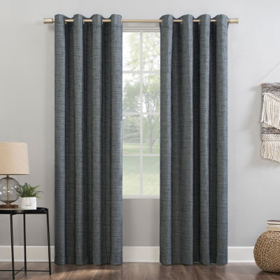 Sun Zero Kline Burlap Weave Thermal Extreme Energy Saving 100 Blackout Grommet Top Single
