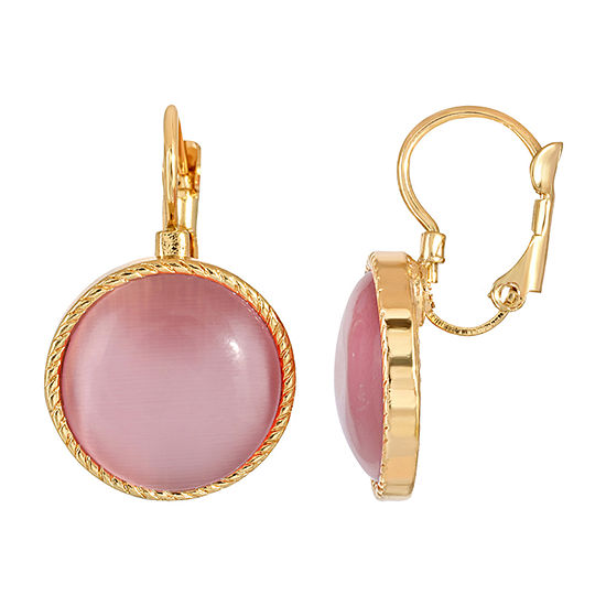 1928 Gold Tone Round Drop Earrings