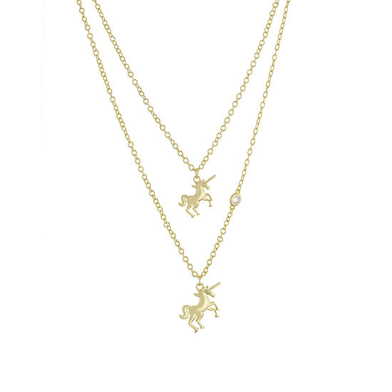 Sparkle Allure Mommy & Me 2-pc. Cubic Zirconia 18K Gold Over Brass Cable Necklace Set