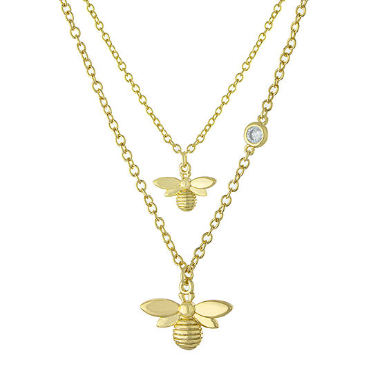 Sparkle Allure Mommy & Me Bee 2-pc. Cubic Zirconia 18K Gold Over Brass Cable Necklace Set