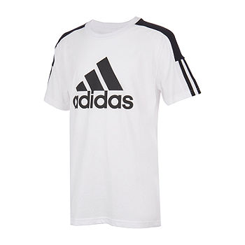 adidas Big Boys Round Neck Short Sleeve Graphic T-Shirt adidas Big Boys Round Neck Short Sleeve Graphic T-Shirt