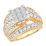 Womens 3 CT. T.W. Genuine Diamond 10K Gold Engagement Ring