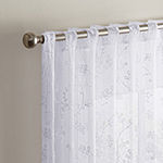 Waverly Indochina Embroidered Sheer Rod Pocket Back Tab Single Curtain Panel