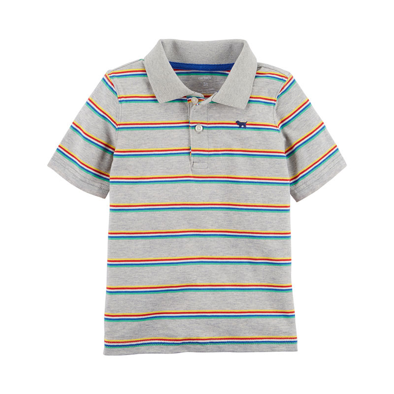 UPC 190796322339 product image for Carter's Short Sleeve Stripe Knit Polo Shirt - Preschool Boys | upcitemdb.com