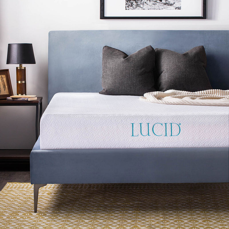 LUCID 10 Inch Memory Foam Mattress - 100% CertiPUR-US Certified Foam - 25-Year Warranty - QUEEN