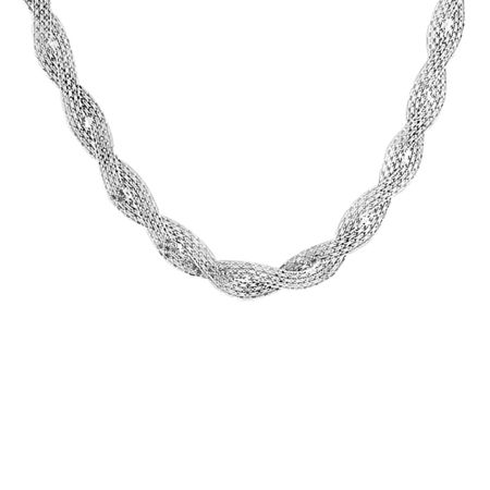 Sterling Silver Braided Bismark Chain Necklace | Abado