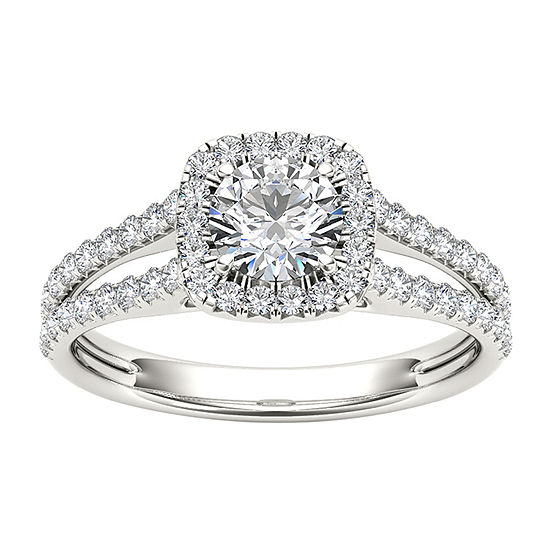 Womens 1 CT. T.W. Round White Diamond 14K Gold Engagement Ring