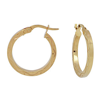14K Yellow Gold Diamond-cut Hoop Earrings 14K Yellow Gold Diamond-cut Hoop Earrings