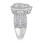 Womens 2 CT. T.W. Genuine White Diamond 10K White Gold Pear Engagement Ring