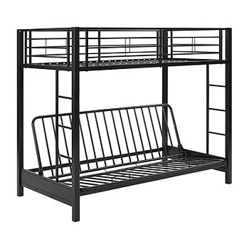 Pearson Twin Bunk Bed Over Futon Color, Black Metal Bunk Bed Twin Over Full Size Futon