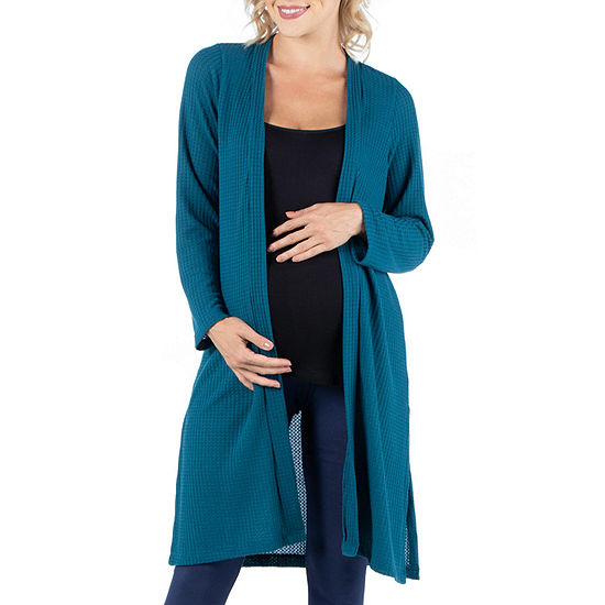 24/7 Comfort Apparel Maternity Womens Long Sleeve Open Front Cardigan