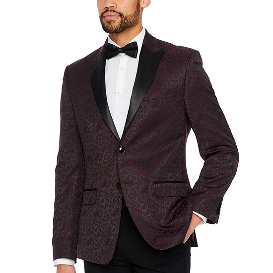 Collection by Michael Strahan Burgundy Paisley Classic Fit Sport Coat