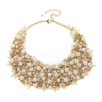 Natasha Cream Pearl and Crystal Fashion Necklace