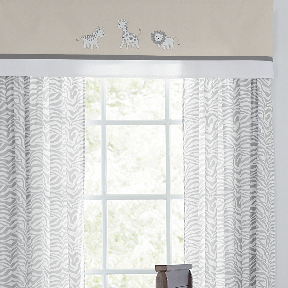 WENDY BELLISSIMO Wendy Bellissimo Little Safari Curtain Panel   Gray, White/Grey