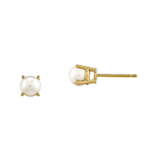Cultured Freshwater Pearl 14K Yellow Gold Stud Earrings
