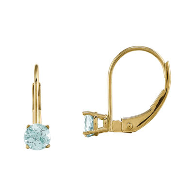 Genuine Aquamarine 14K Yellow Gold Aquamarine Earrings, Color Blue JCPenney