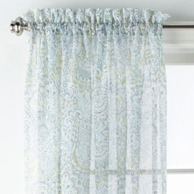 Home Expressions Prisma Print Sheer Rod Pocket Sheer Curtain Panel