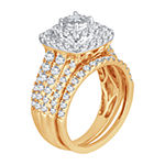 Womens 2 CT. T.W. Genuine White Diamond 10K Gold Bridal Set