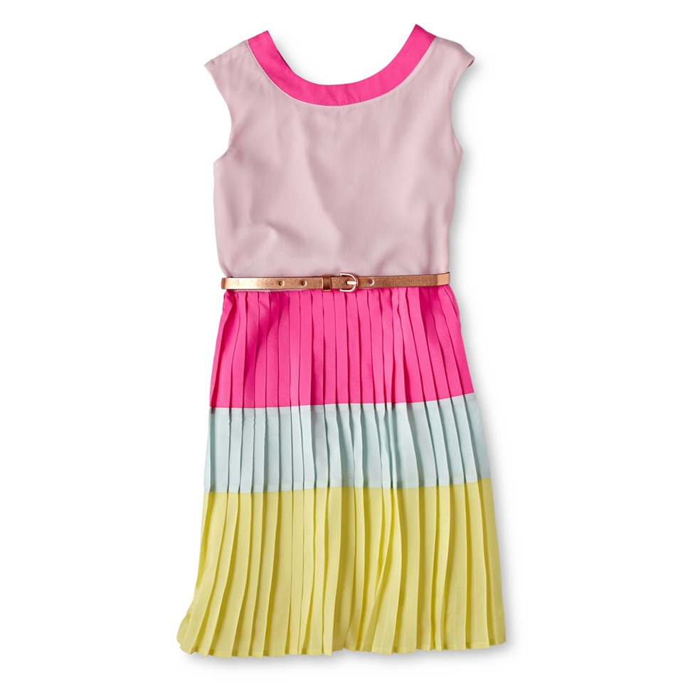 TED BAKER Baker by Belted Colorblock Dress   Girls 6 14, Pink, Girls