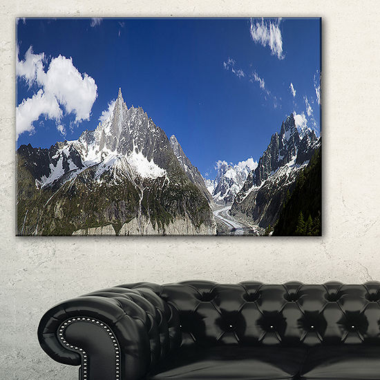 Designart Glacier Nearby Chamonix Panorama Landscape Artwork Canvas